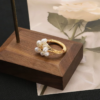 Unique Rose-Golden Glow Pearl Wrap Ring
