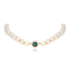 Unique Rose-Blue Elegance Double Pearl Choker