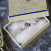 Unique Rose-Amethyst Dewdrop Ring