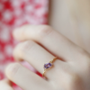 Unique Rose-Amethyst Dewdrop Ring