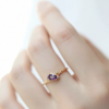 Unique Rose-Amethyst Dewdrop Ring
