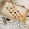 Unique Rose-Gleaming Elegance – Vintage Gemstone Bracelet