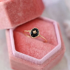 Unique Rose-Vintage Agate Adjustable Ring