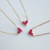 Unique Rose-Heart Pendant Necklace – Ruby-Inspired Charm