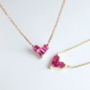 Unique Rose-Heart Pendant Necklace – Ruby-Inspired Charm
