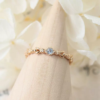 Unique Rose-Ocean Leaf Stacking Ring Set