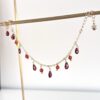 Unique Rose-Crimson Drop Garnet Bracelet