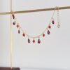 Unique Rose-Crimson Drop Garnet Bracelet