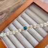 Unique Rose-Blue Charm Pearl Bracelet
